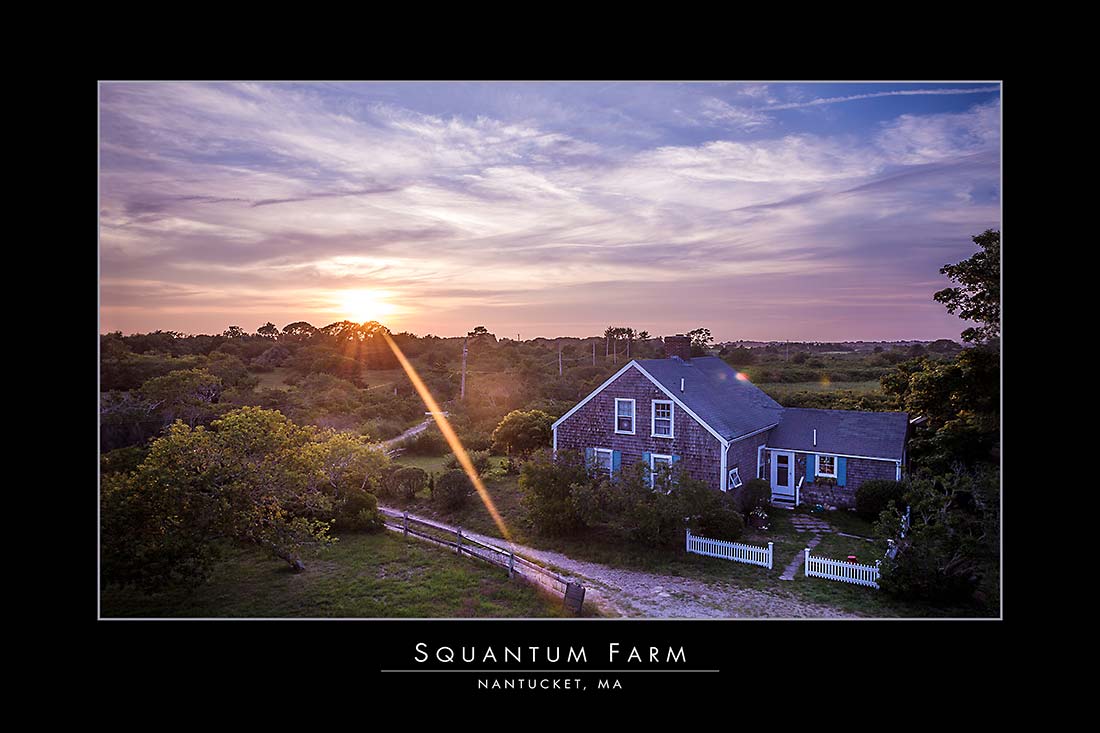 A very high resolution VAST Photo commission of sunset over the moors and a rental house on Nantucket Island in Polpis; created in Cape Cod Massachusetts by Dan Piech