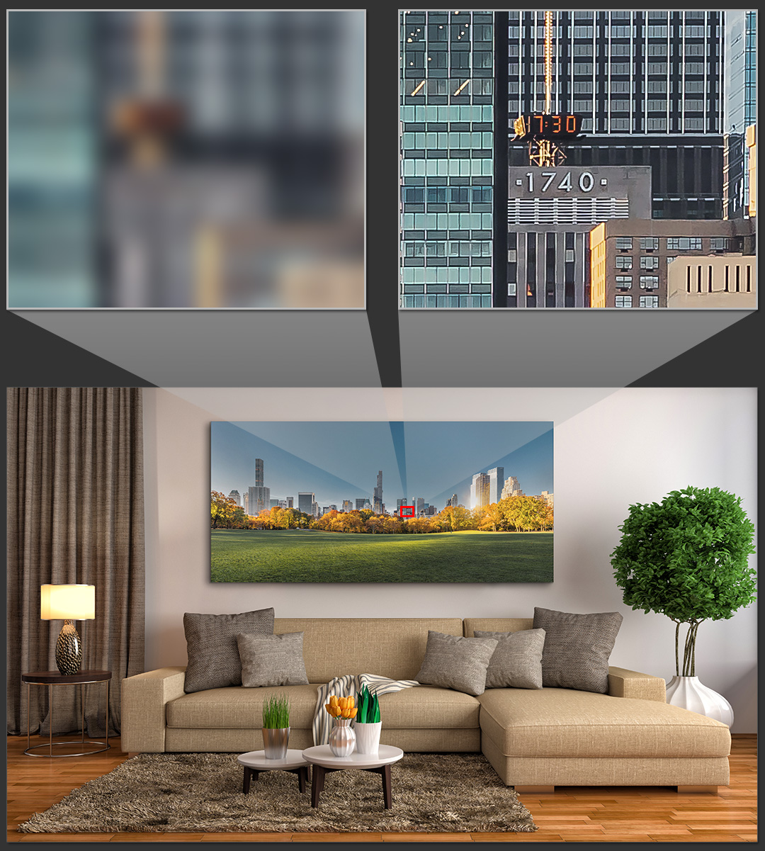 Quality comparison of a typical fine art photo and a very high resolution VAST photo; photo by Dan Piech